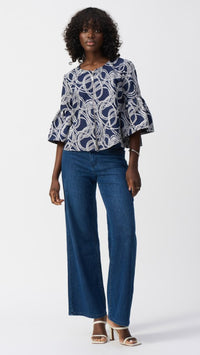 Joseph Ribkoff Abstract Jacquard Trapeze Jacket