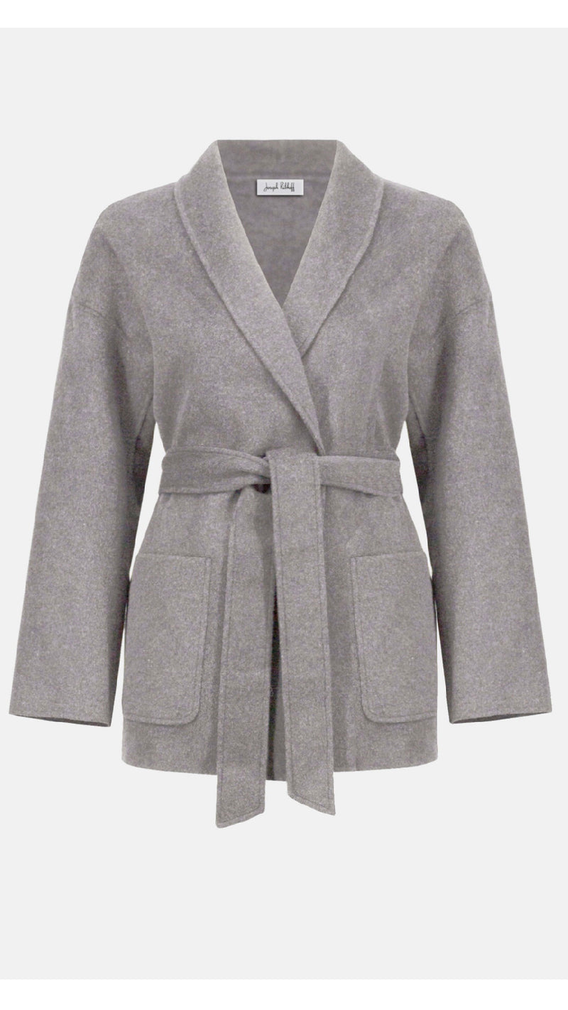 Joseph Ribkoff Wool Blend Belted Coat with Shawl Collar