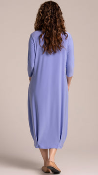 V-Neck Narrow Lantern Dress, 3/4 Sleeve (Con’t…)