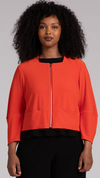 Cropped Lantern Jacket W/Zip Front (selected color on sale)