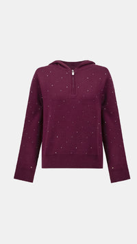 Joseph Ribkoff Embellished Hooded Pullover Sweater And Drawstring Sweater Pant