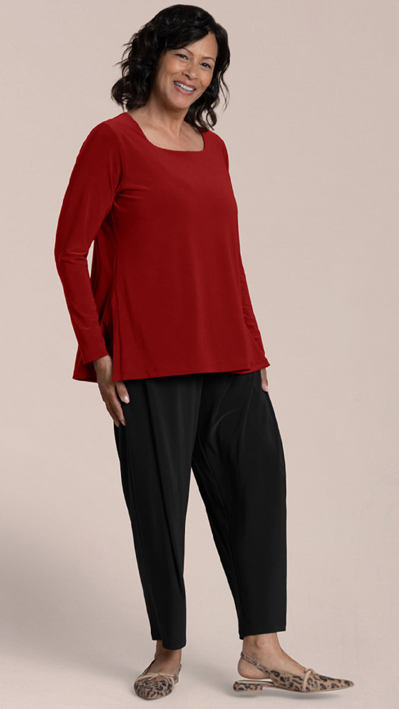 Soft Square Neck Top, 3/4 Sleeve