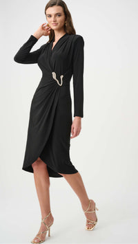 Joseph Ribkoff Silky Knit Sheath Wrap Dress