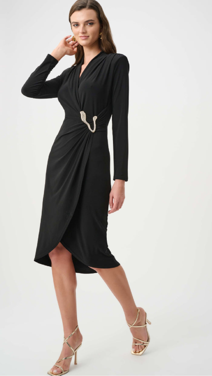 Joseph Ribkoff Silky Knit Sheath Wrap Dress