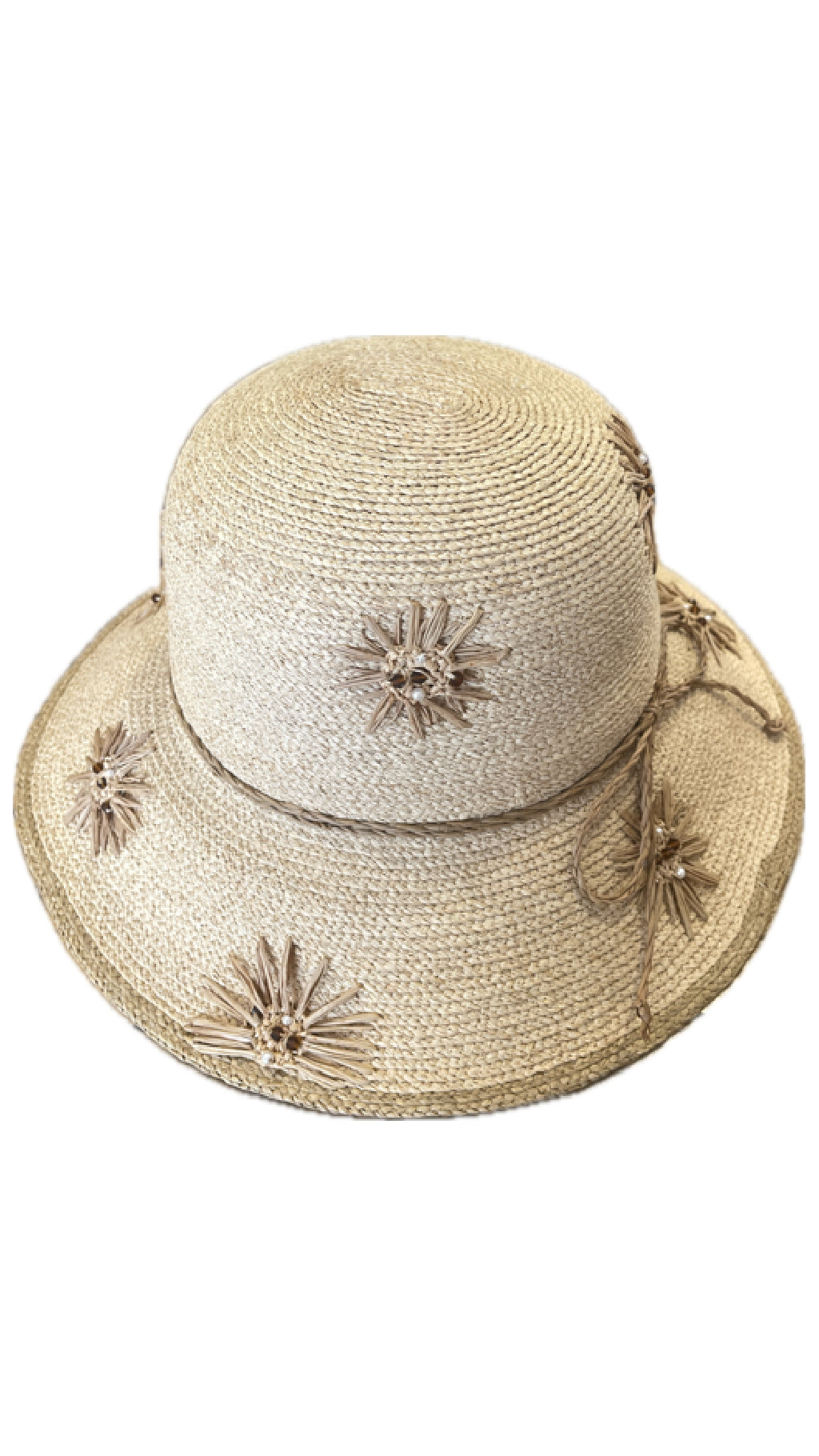 CHRIS CHOI Hat With Floral Embroidery and beads