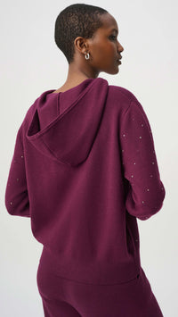 Joseph Ribkoff Embellished Hooded Pullover Sweater And Drawstring Sweater Pant