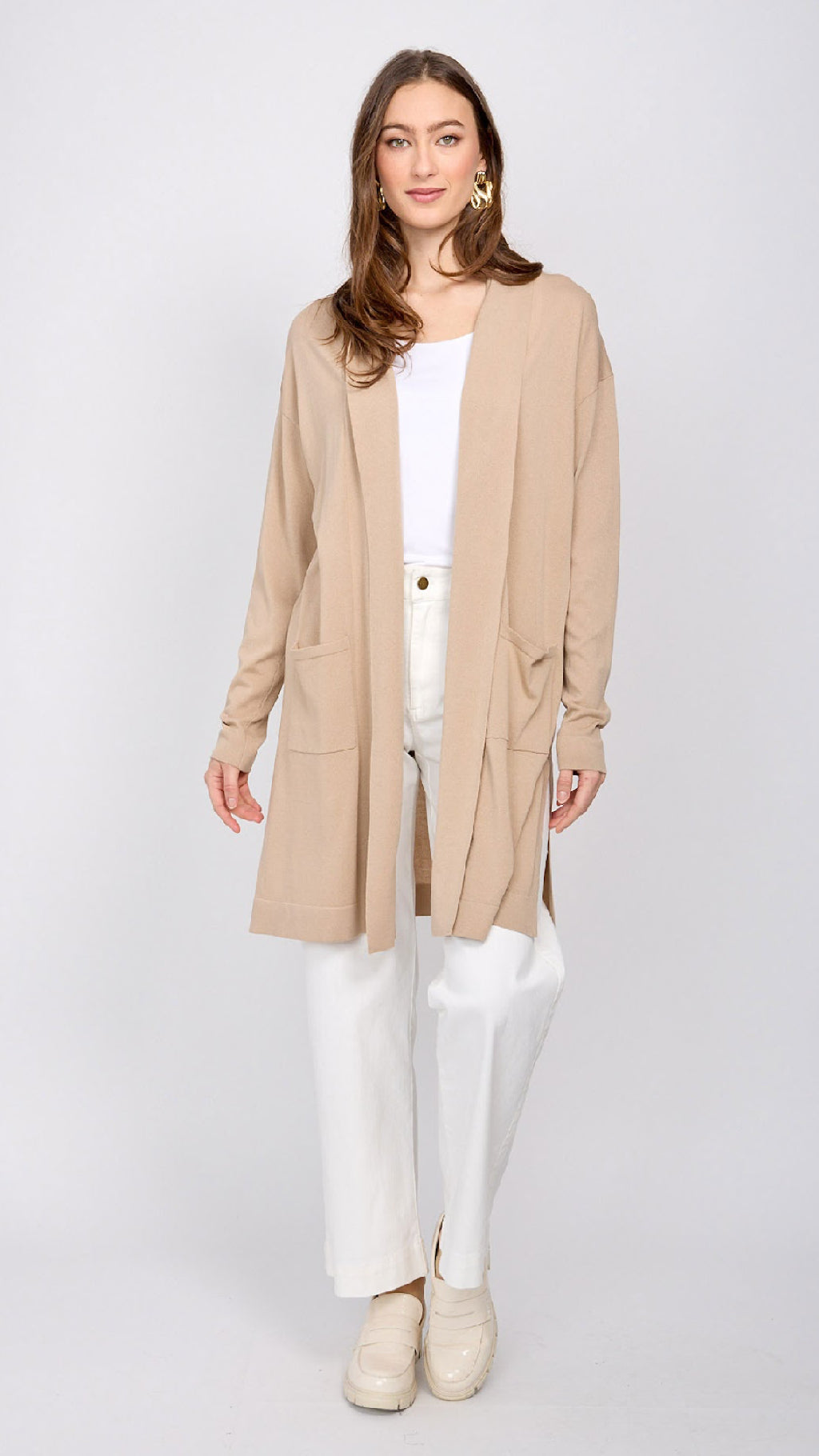 Drop Shoulder, Long Sleeve Cardigan