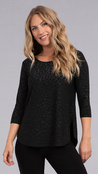 Go to Classic T-Relax, 3/4 Sleeve-Animal Embossed