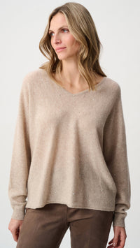 Joseph Ribkoff Cashmere Boxy Sweater With Rhinestone Detail