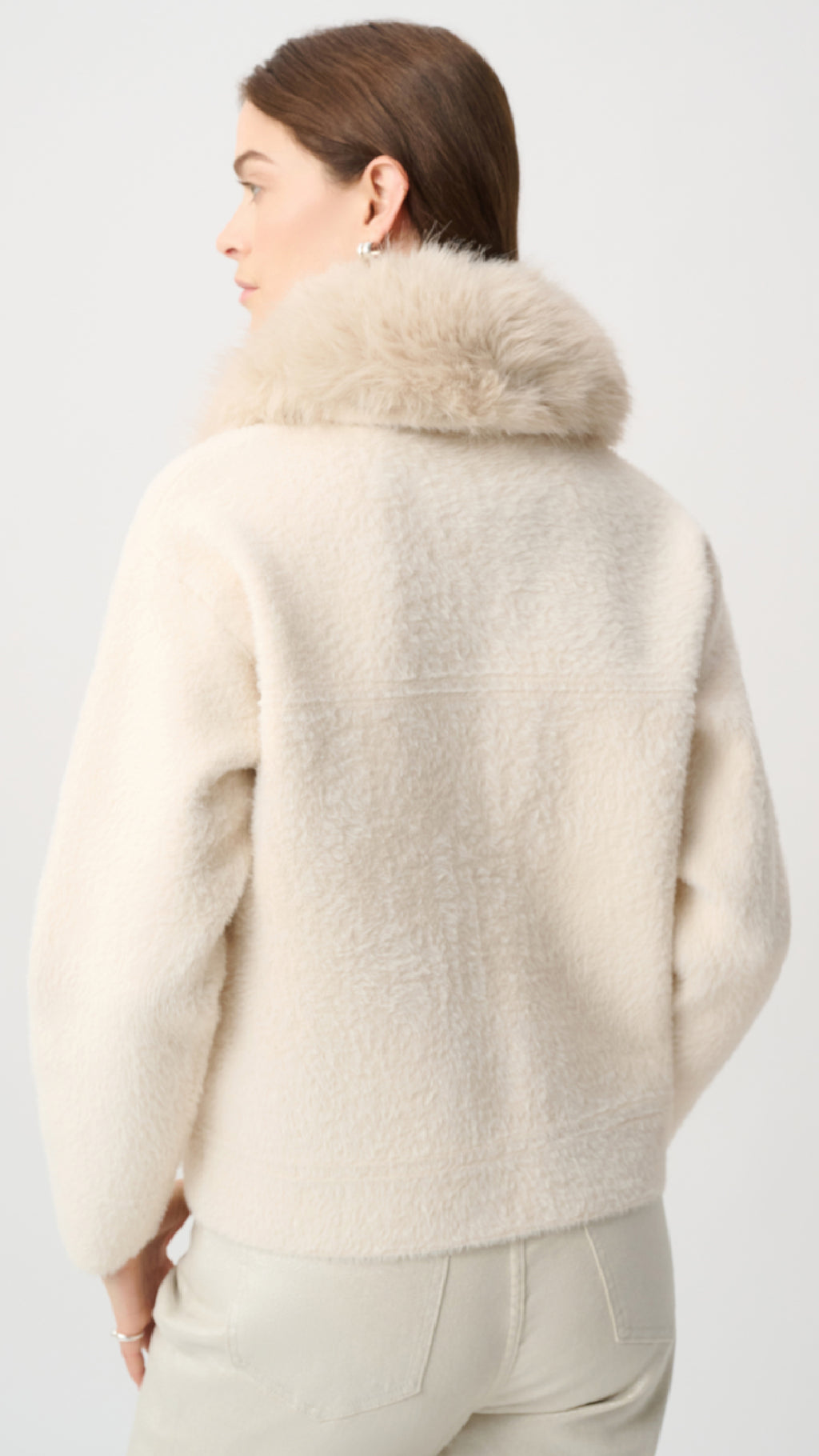Joseph Ribkoff Detachable Faux Fur Collar Jacket
