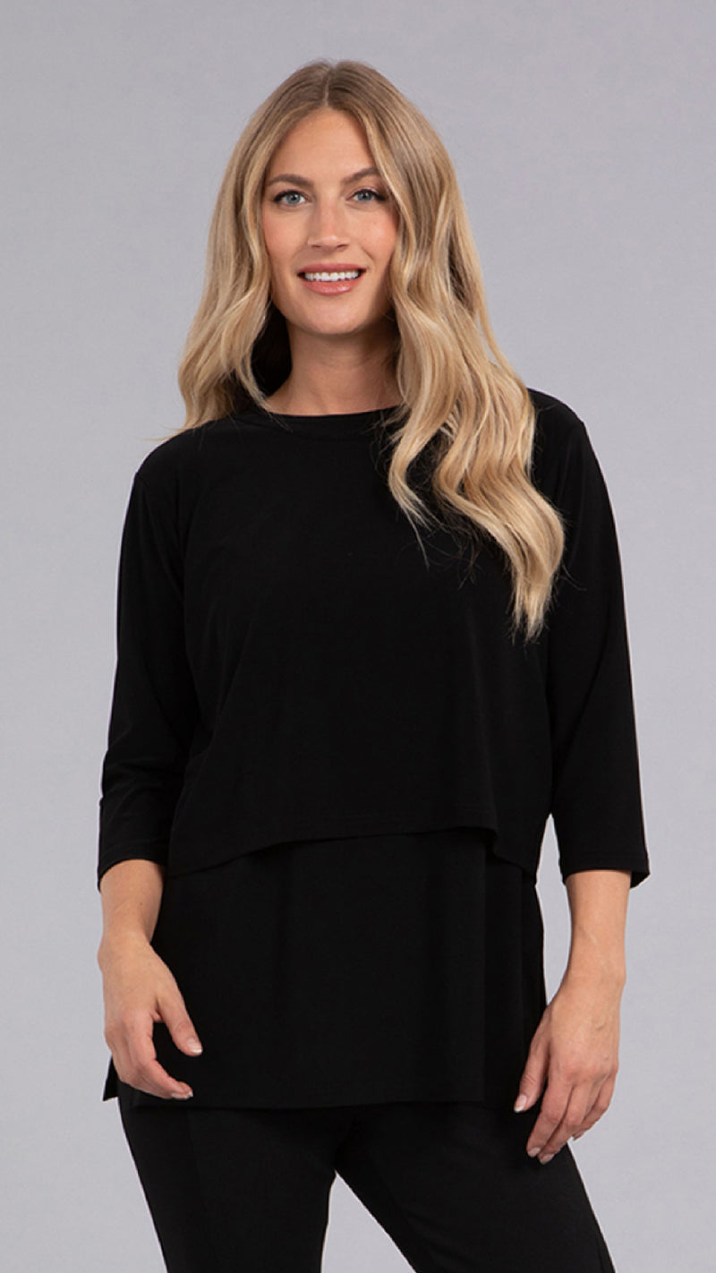 Go To Cropped T, 3/4 Sleeve-Solids