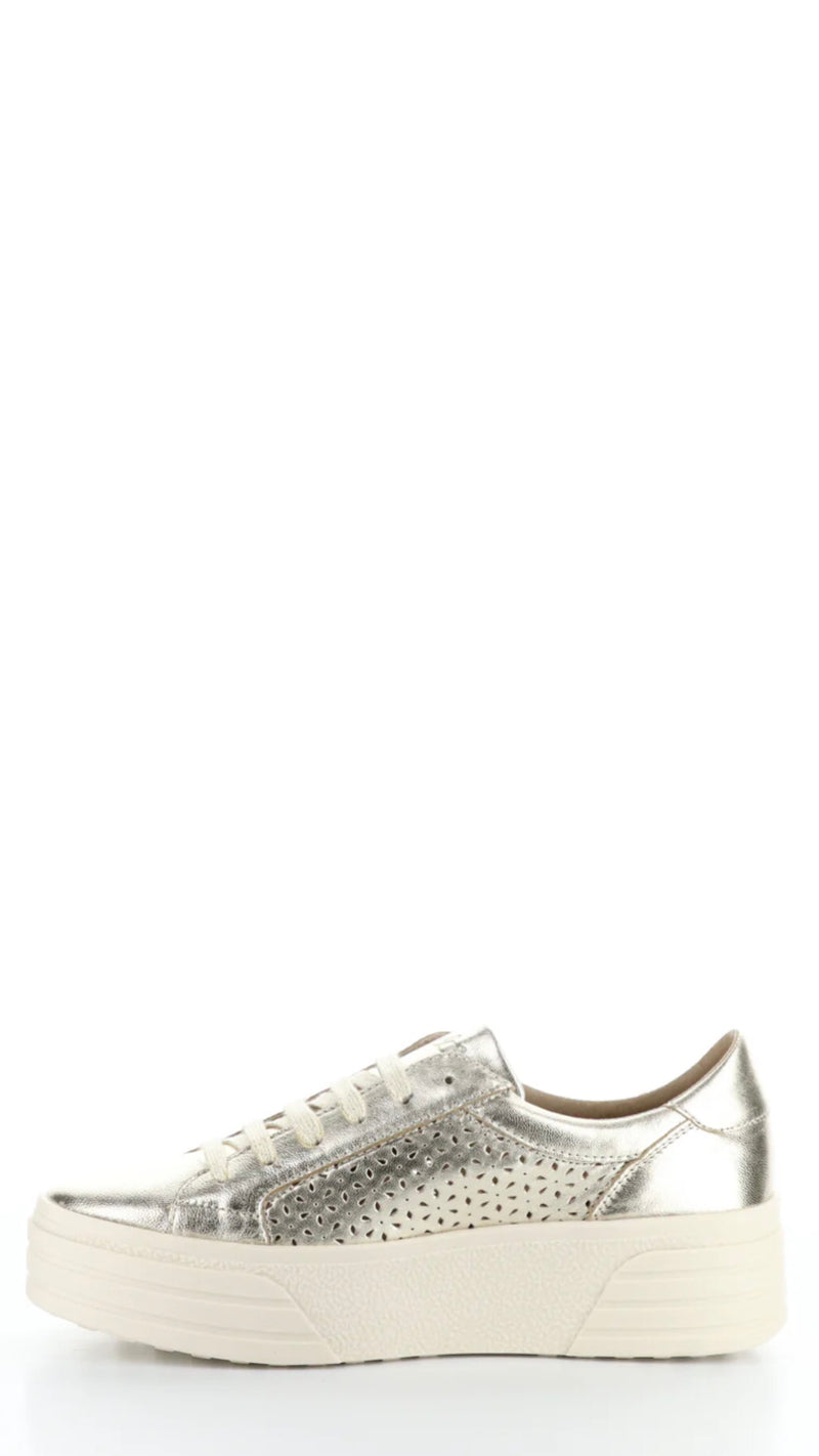 Lolita Gold Lace Up Shoes