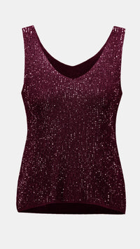 Joseph Ribkoff Metallic Knitted Camisole with Rhinestones