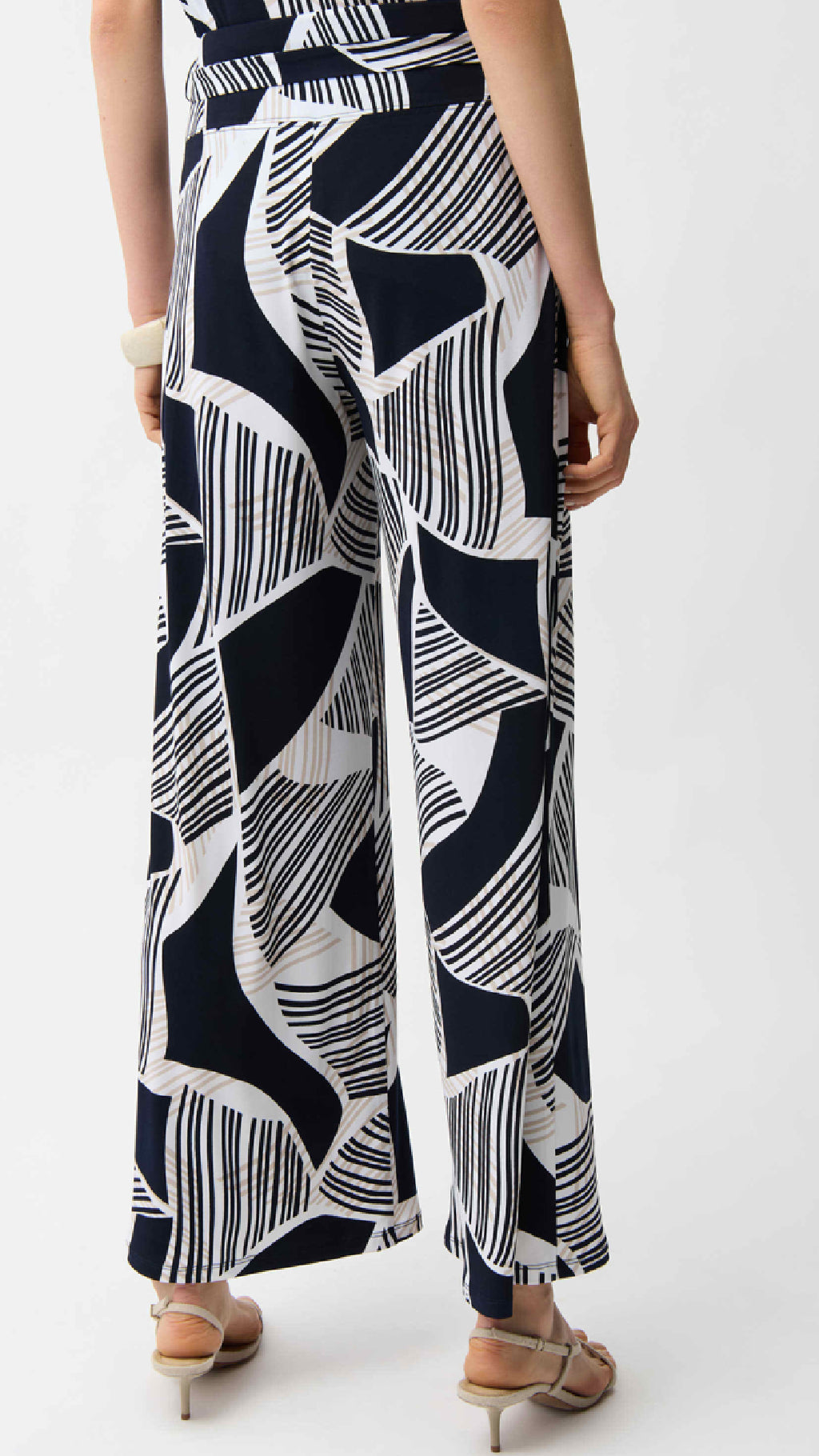 Joseph Ribkoff Silky Knit Geometric Print Asymmetrical Cocoon Top or Pull On Pants.