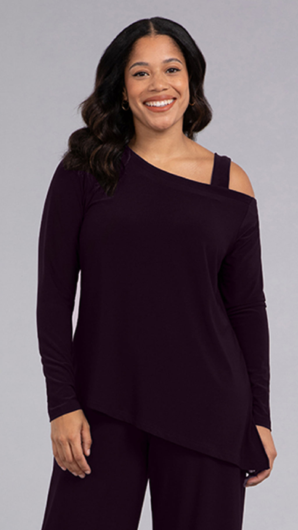 One Shoulder Boxy Top, Long Sleeve