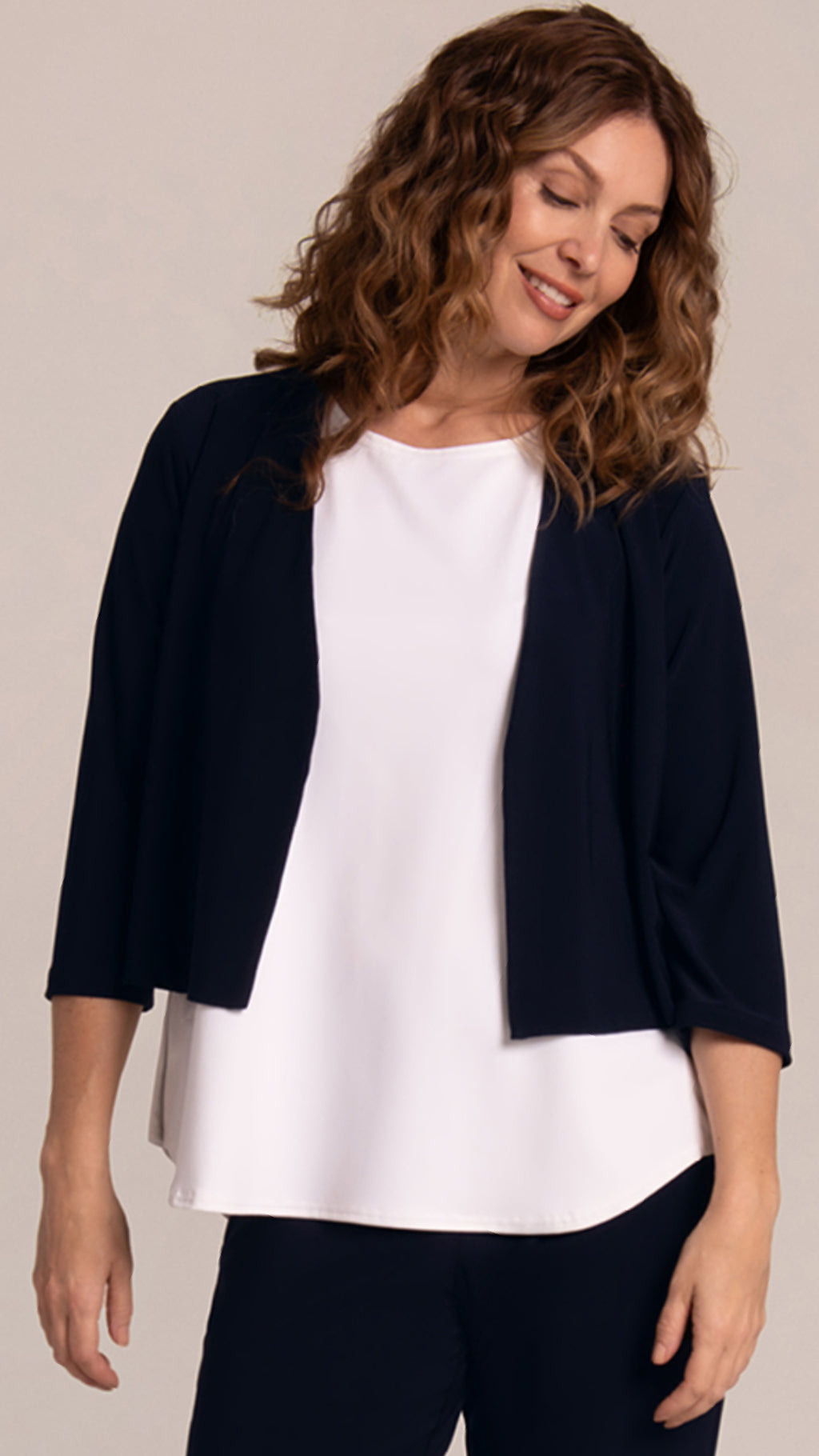 V-Neck Bolero, 3/4 Sleeve