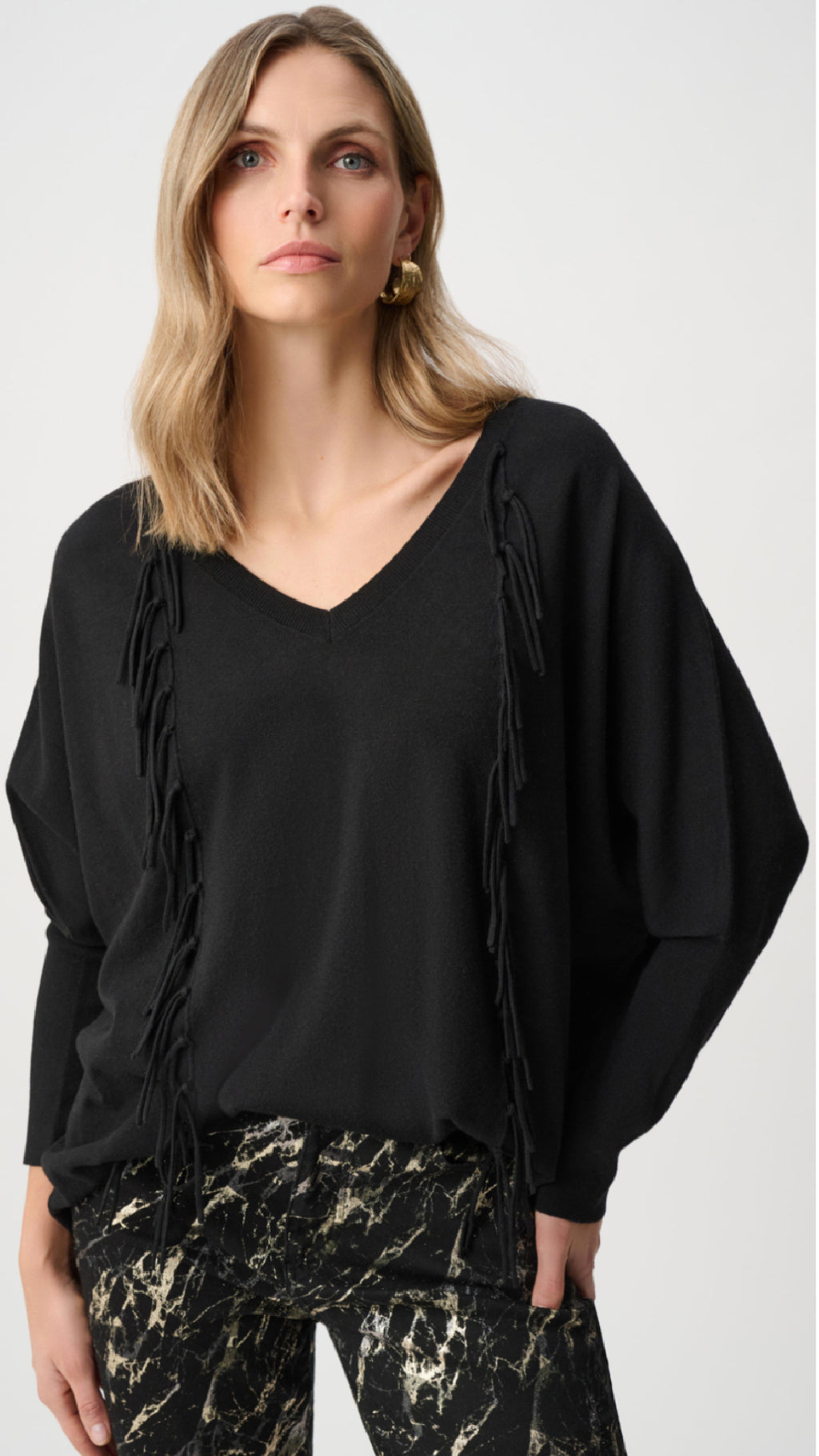 Joseph Ribkoff Viscose Fringed Sweater