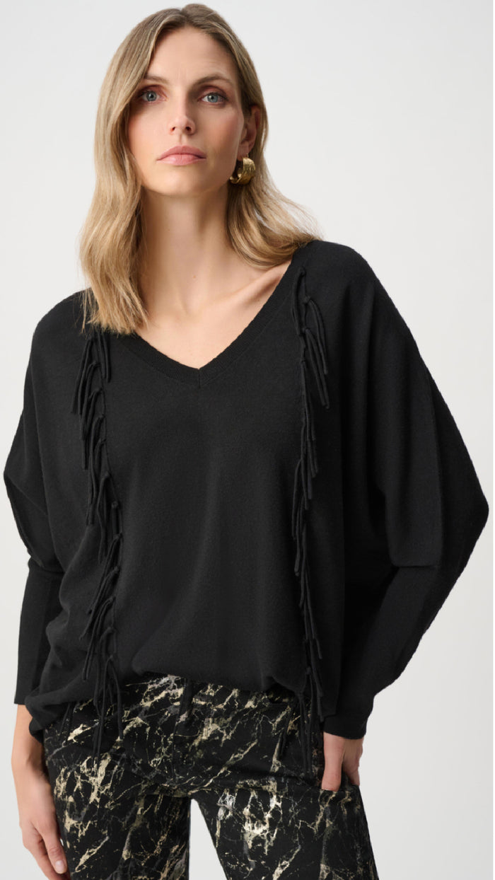 Joseph Ribkoff Viscose Fringed Sweater