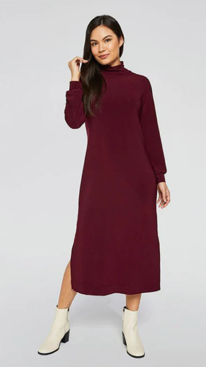 Turtle Neck Gathered Sleeve Dress (Sale)