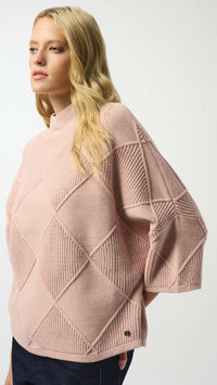 Joseph Ribkoff Textured Sweater Knit Mock Neck Pullover