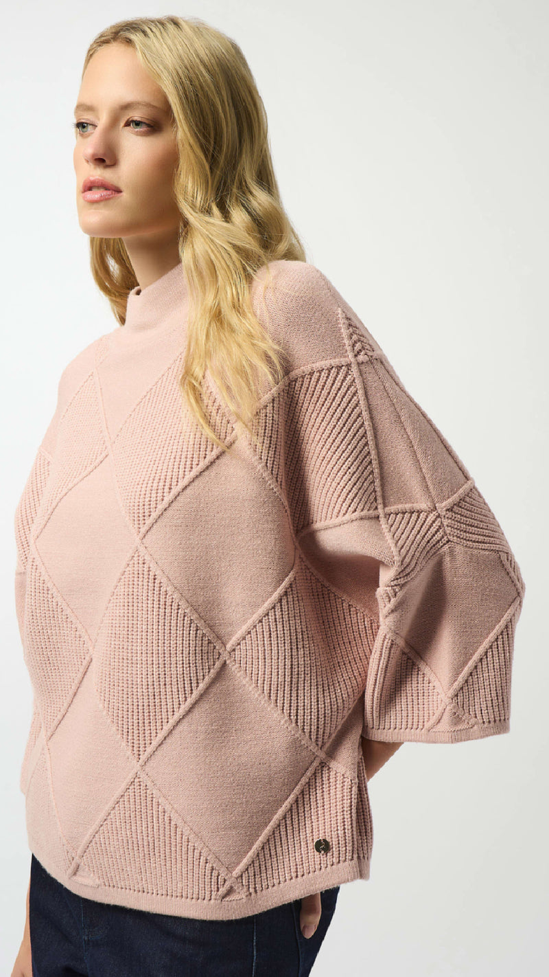 Joseph Ribkoff Textured Sweater Knit Mock Neck Pullover
