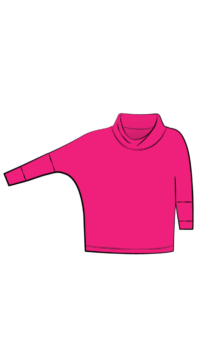 Slouch Sweat Shirt No Ties, 3/4 Sleeve (selected colors on sale)