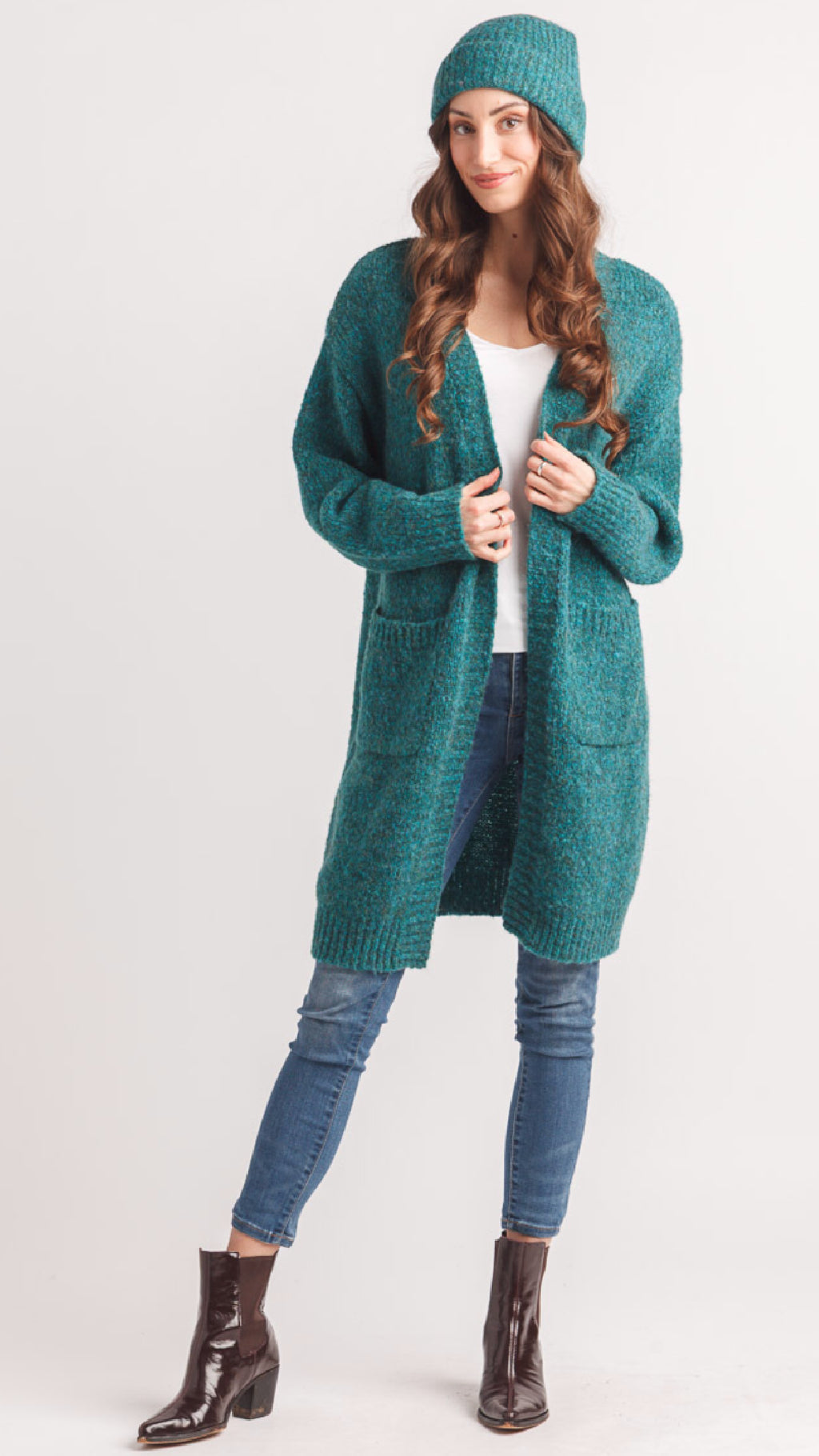 Papillon Marl Open Cardigan With Pockets