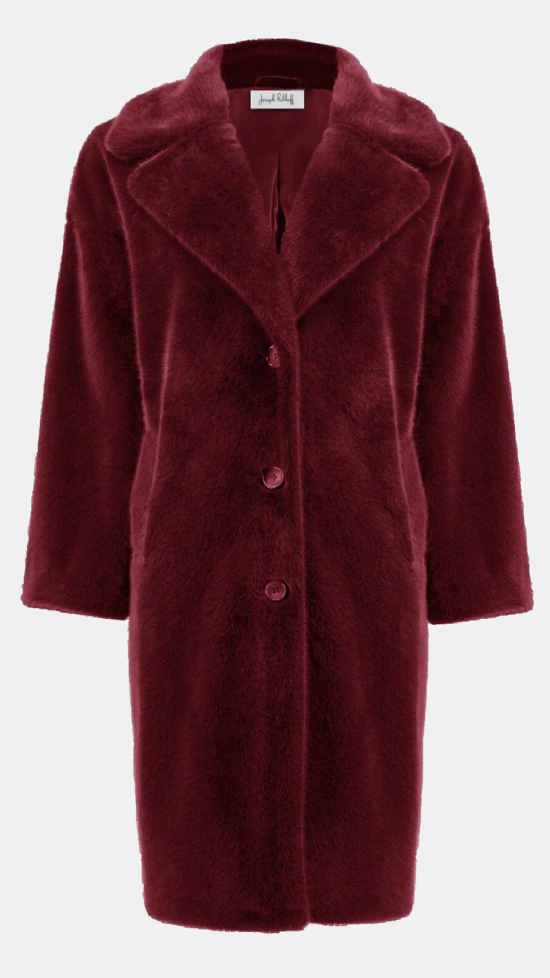 Joseph Ribkoff Faux Fur Straight Coat (selected colours on sale)