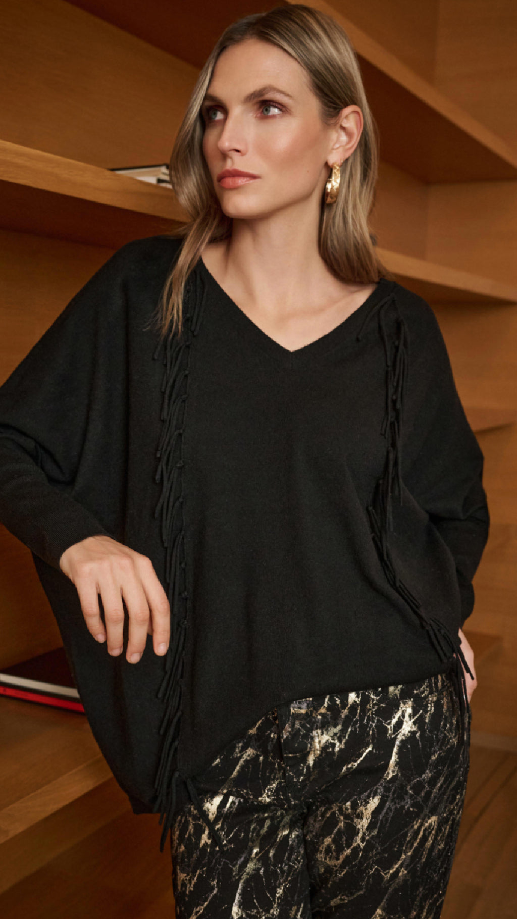 Joseph Ribkoff Viscose Fringed Sweater