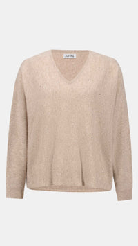 Joseph Ribkoff Cashmere Boxy Sweater With Rhinestone Detail