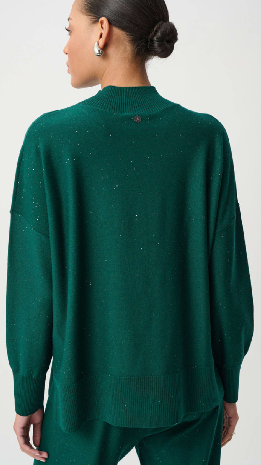 Joseph Ribkoff Sequin Mock-Neck Sweater and Drawstring Culottes