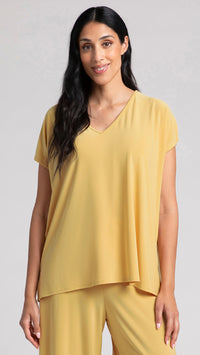 V-Neck Slit Sleeve Top