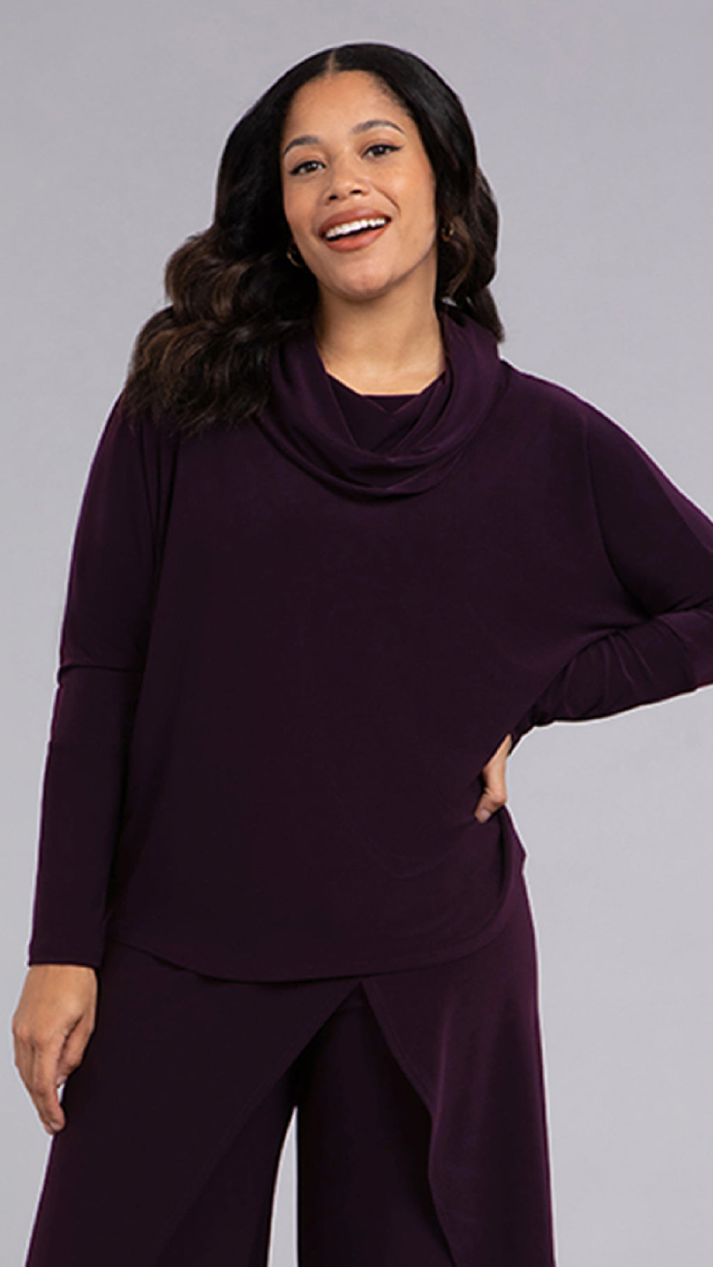 Nu Cinch Cowl Neck Top, long Sleeve (Sale)