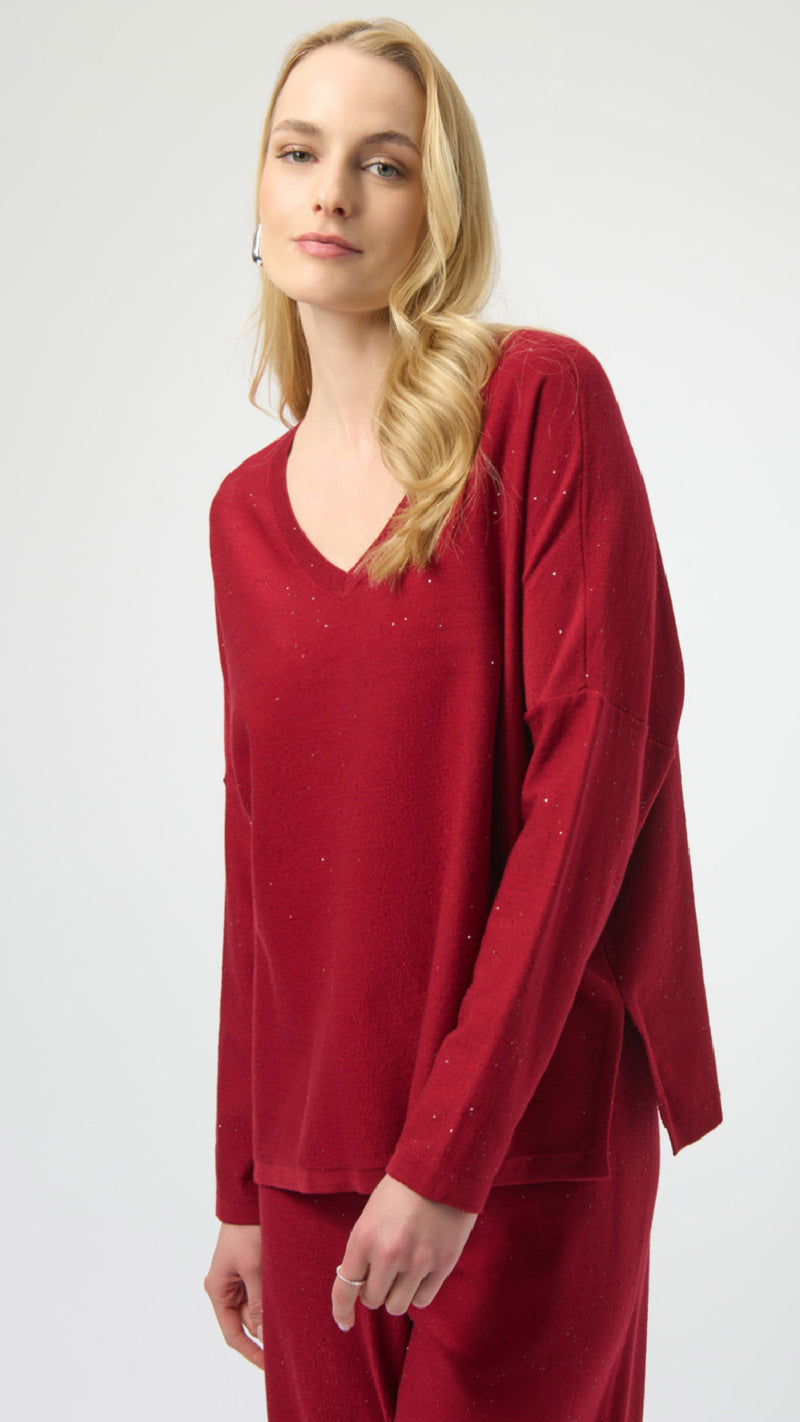 Joseph Ribkoff sequinned Sweater Knit Boxy Top