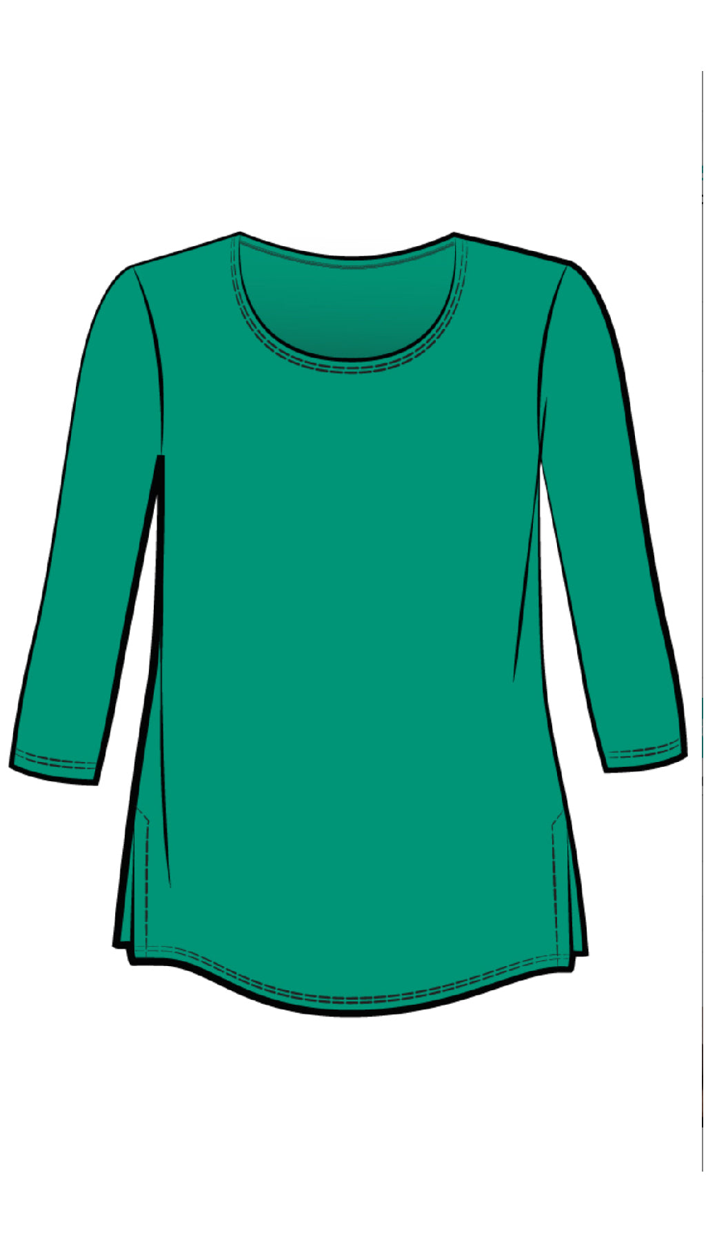 Go To Classic T-Relax, 3/4 Sleeve-Solid Colours (selected colours on Sale)