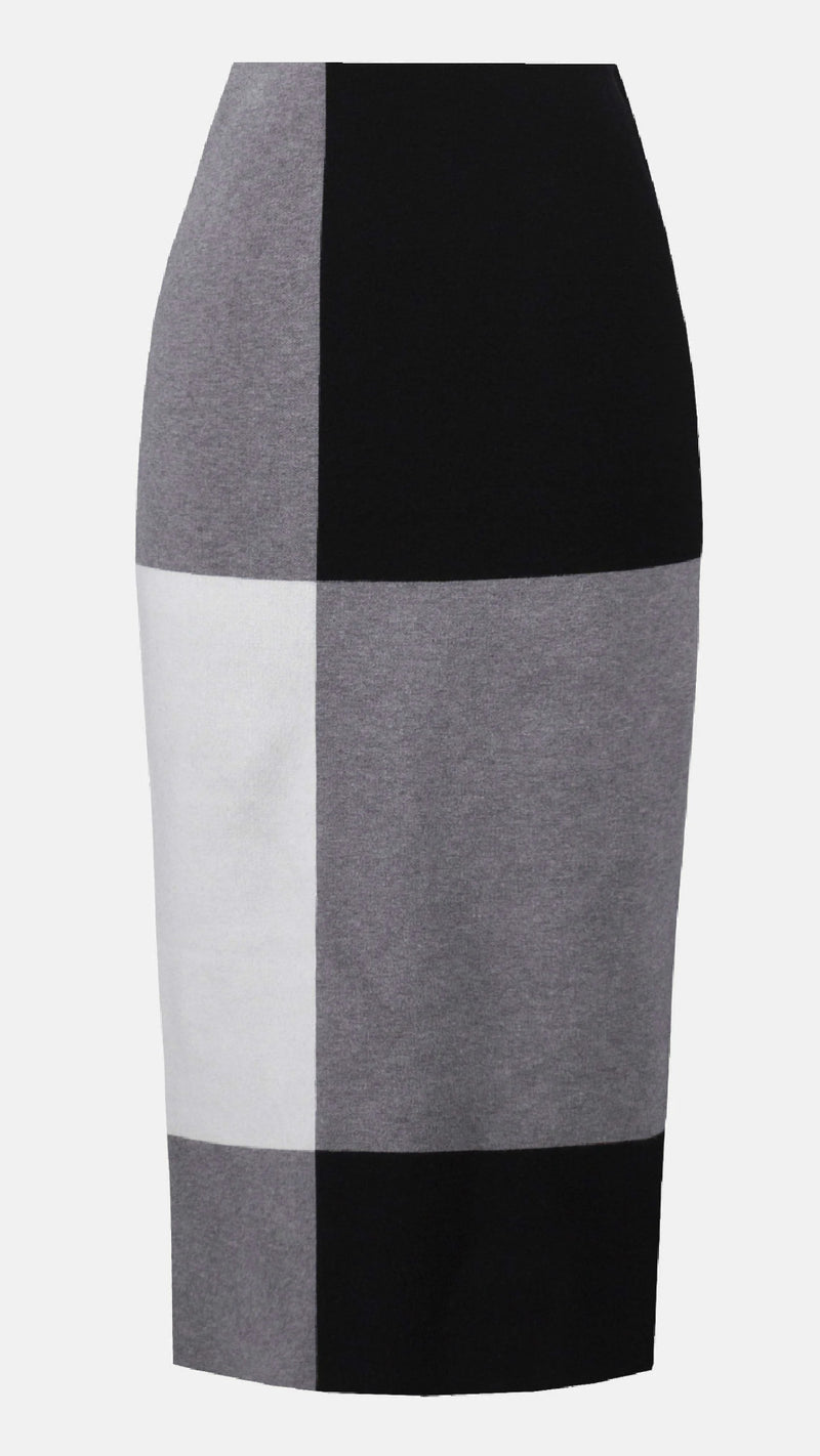 Joseph Ribkoff Jacquard Sweater Colour Blocked Skirt and Pullover Set