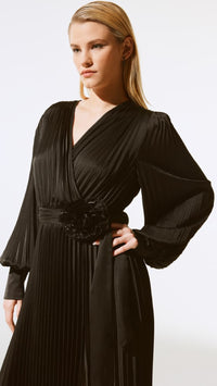 Joseph Ribkoff Satin Pleated Midi Dress (Sale)