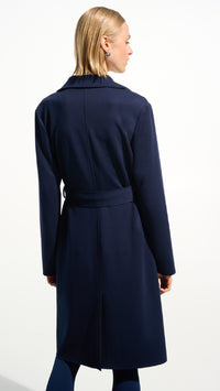 Joseph Ribkoff Scuba Jersey Straight  Coat with Sash (New Spring)