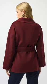 Joseph Ribkoff Wool Blend Belted Coat with Shawl Collar