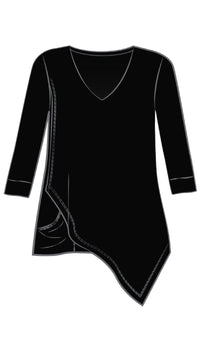Suitable Secret Pocket Top, 3/4 Length Sleeves