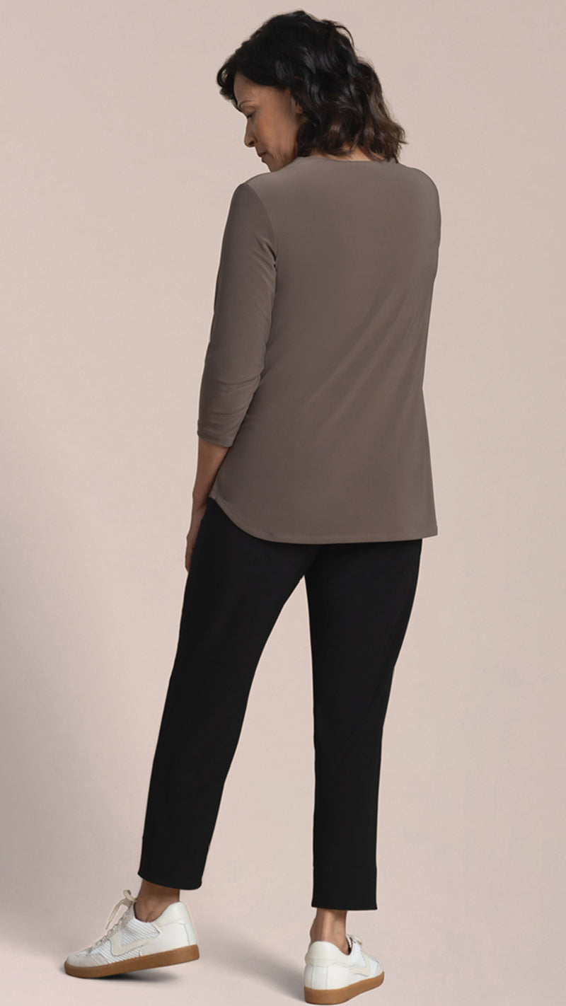 Go To Soft V-Neck Top, 3/4 Sleeves