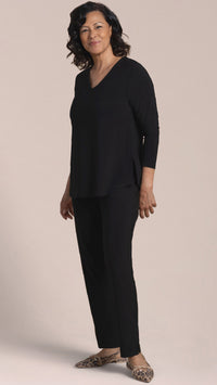 Go To Soft V-Neck Top, 3/4 Sleeves