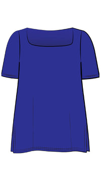Soft Square Neck Top, Short Sleeves