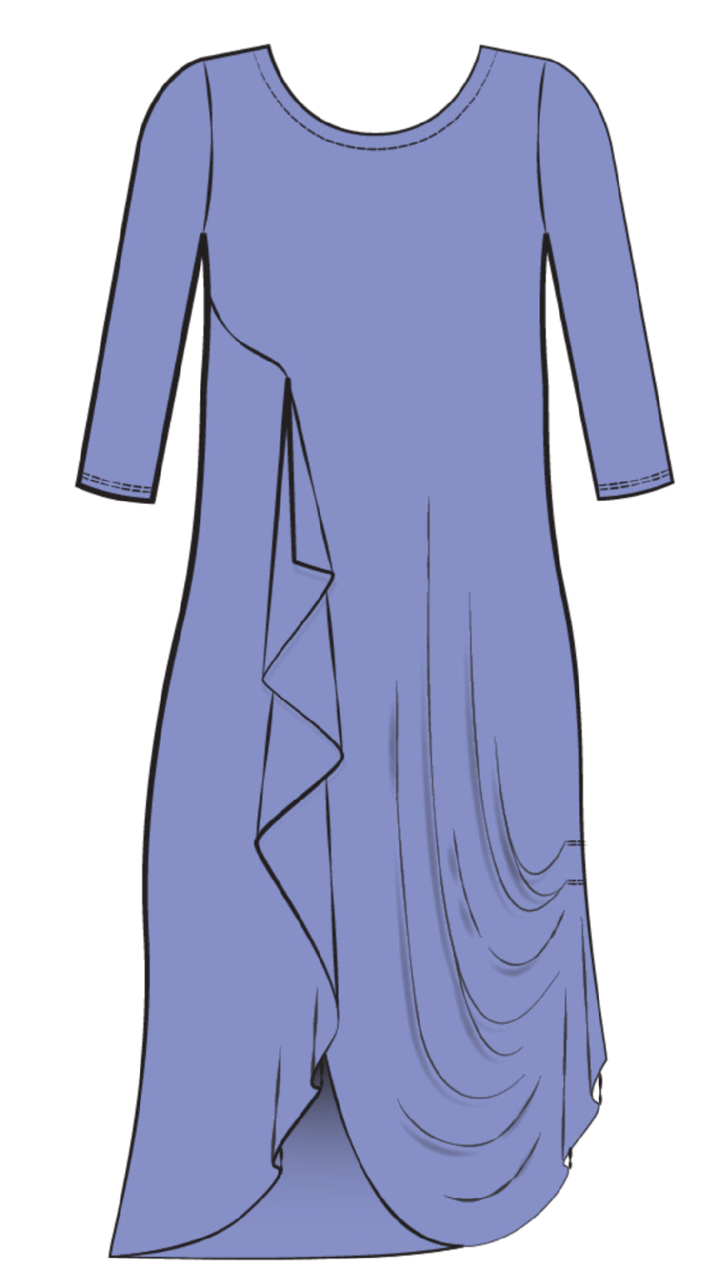 Drama Dress, 3/4 sleeve (Con’t…)