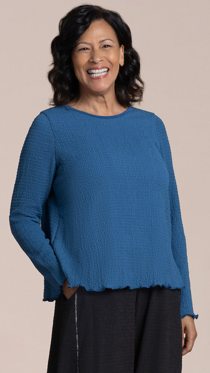 Pop Crew Neck Top, Long Sleeve