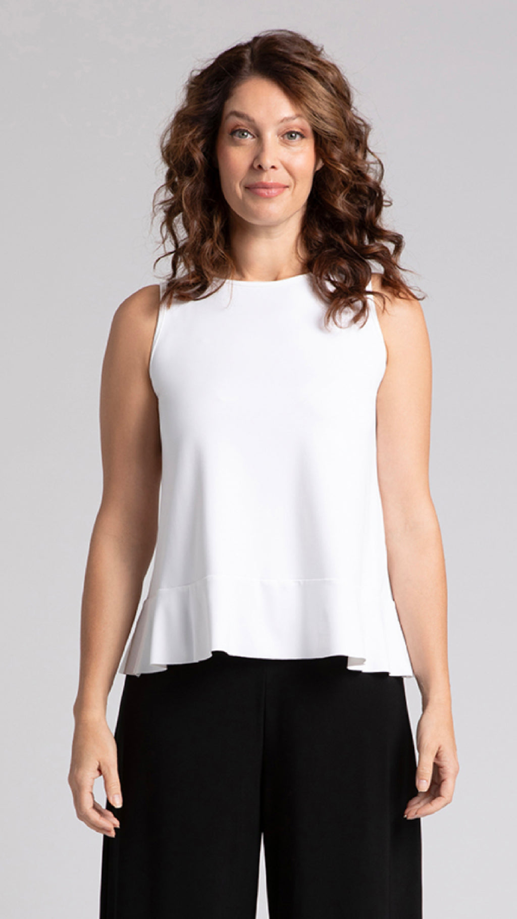 Sleeveless Peplum Top-Solid Colours (Sale)