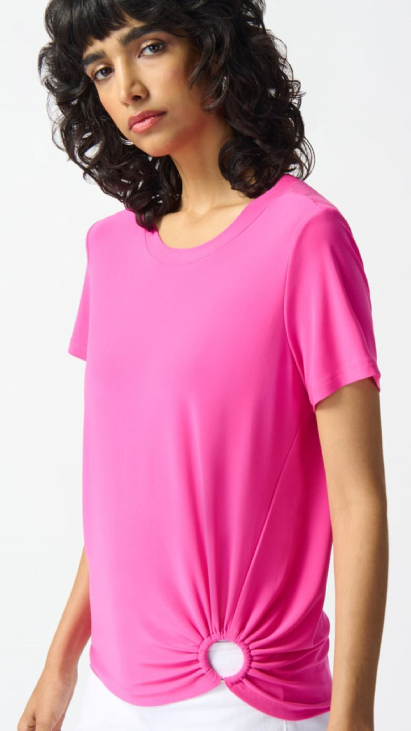 Silky Knit Front Drape Top