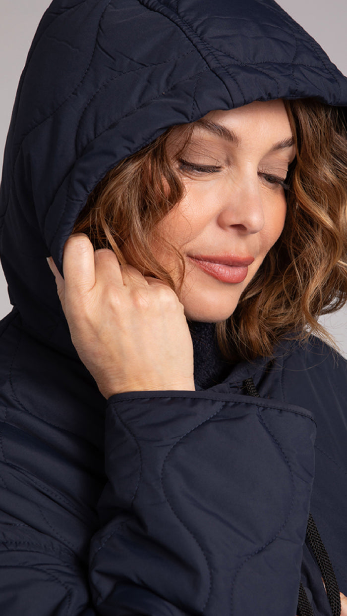 Quilted Maxi Shacket W/Hood (Sale)
