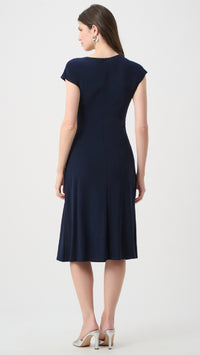 Joseph Ribkoff Silky Knit A Line Dress With Wrap Skirt (New Spring)