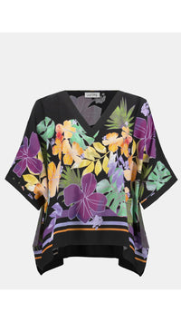 Joseph Ribkoff Woven Floral Print Boxy Top